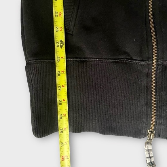 Free People Sweatshirt Jacket Womens Medium Black Fleece Tunic Coat Y2K Vintage - Picture 6 of 9